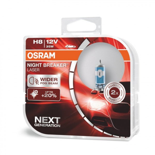 Osram lemputės Night Breaker LASER H8 +150% | NEXT
