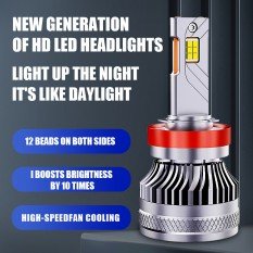 LED H1 lemputės 2vnt. +500% super light CANBUS nemeta klaidos