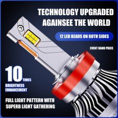 LED H3 lemputės 2vnt. +500% super light CANBUS kaina