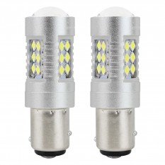 LED lemputės su lęšiu 12-24v P21/5w BAY15d CANBUS