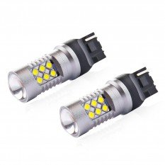 LED lemputės 3030 24SMD W21W 12-24V CANBUS baltos