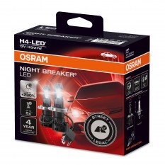 LED OSRAM H4 lemputės night breaker +230% 64193DWNB | Legalios keliuose