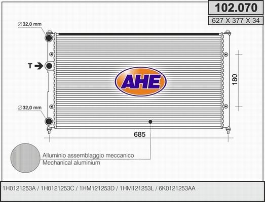 AHE 102.070 - Radiatorius, variklio aušinimas autoreka.lt