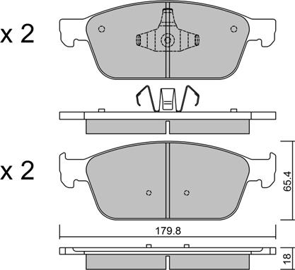 FORD KV6Z-2001-A - Stabdžių trinkelių rinkinys, diskinis stabdys autoreka.lt