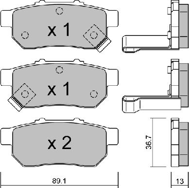 Aisin BPHO-2900 - Stabdžių trinkelių rinkinys, diskinis stabdys autoreka.lt