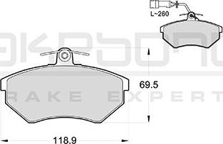 Akebono AN-4755WK - Stabdžių trinkelių rinkinys, diskinis stabdys autoreka.lt