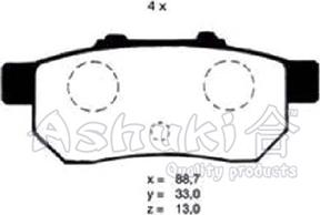 Ashuki H025-13 - Stabdžių trinkelių rinkinys, diskinis stabdys autoreka.lt