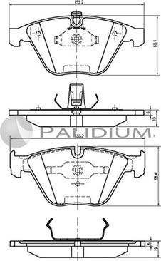 Ashuki P1-1073 - Stabdžių trinkelių rinkinys, diskinis stabdys autoreka.lt