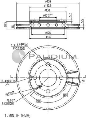 Ashuki P330-065 - Stabdžių diskas autoreka.lt