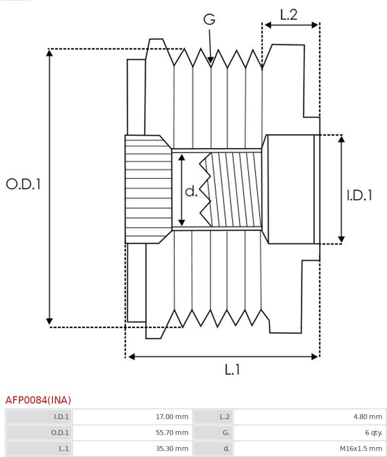 AS-PL AFP0084(INA) - Skriemulys, kintamosios srovės generatorius autoreka.lt