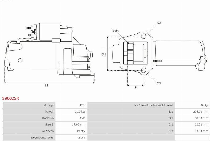 AS-PL S9002SR - Starteris autoreka.lt