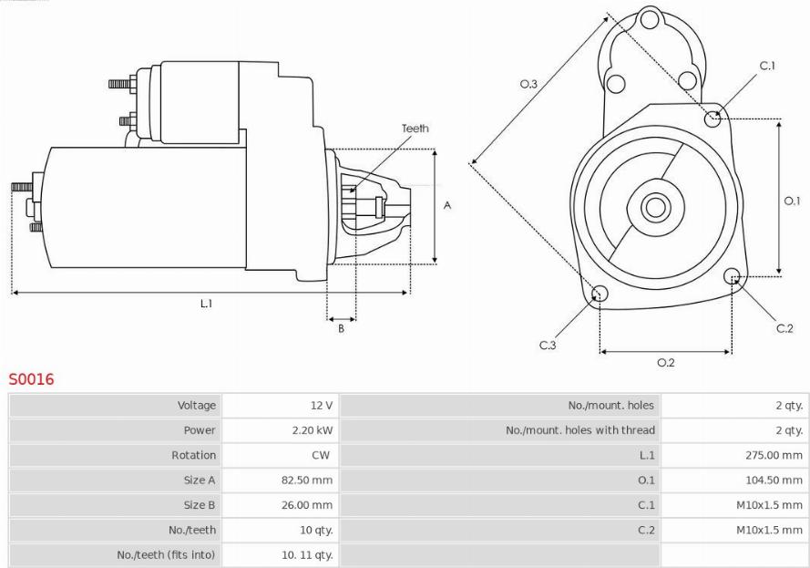 AS-PL S0016 - Starteris autoreka.lt