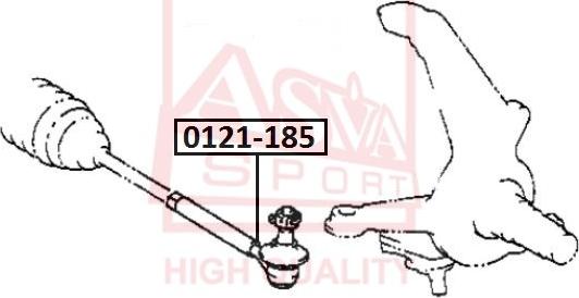 ASVA 0121-185 - Skersinės vairo trauklės galas autoreka.lt