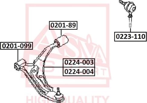 ASVA 0201-89 - Valdymo svirties / išilginių svirčių įvorė autoreka.lt