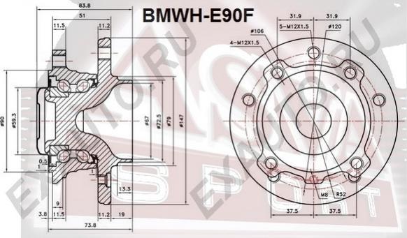 ASVA BMWH-E90F - Rato stebulė autoreka.lt
