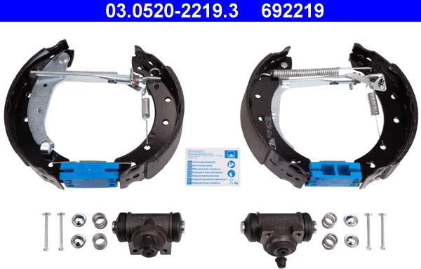 ATE 03.0520-2219.3 - Stabdžių trinkelių komplektas autoreka.lt