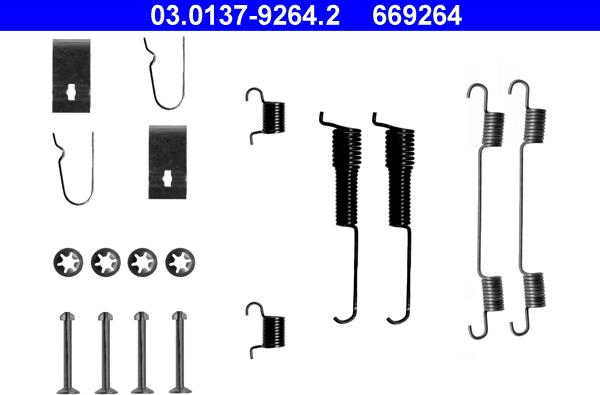 ATE 03.0137-9264.2 - Priedų komplektas, stabdžių trinkelės autoreka.lt
