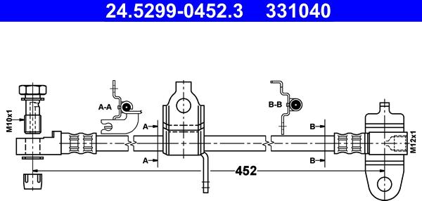 ATE 24.5299-0452.3 - Stabdžių žarnelė autoreka.lt