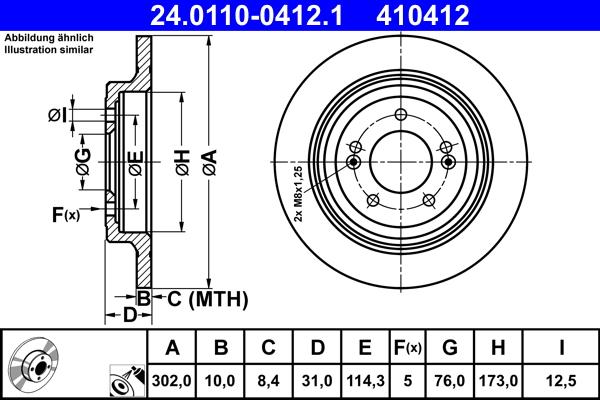 ATE 24.0110-0412.1 - Stabdžių diskas autoreka.lt