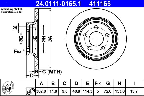 ATE 24.0111-0165.1 - Stabdžių diskas autoreka.lt
