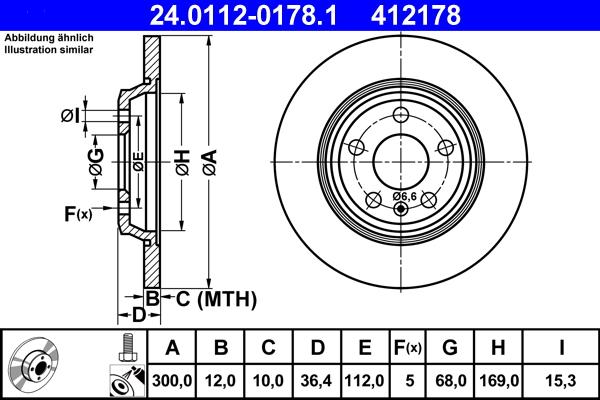 ATE 24.0112-0178.1 - Stabdžių diskas autoreka.lt