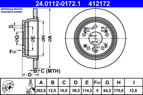 ATE 24.0112-0172.1 - Stabdžių diskas autoreka.lt