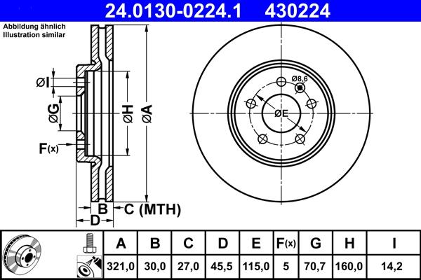 ATE 24.0130-0224.1 - Stabdžių diskas autoreka.lt