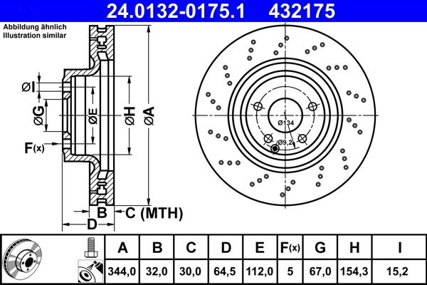 ATE 24.0132-0175.1 - Stabdžių diskas autoreka.lt