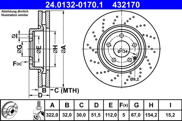 ATE 24.0132-0170.1 - Stabdžių diskas autoreka.lt