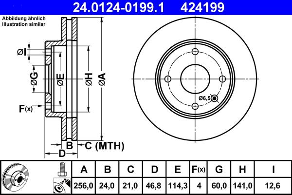 ATE 24.0124-0199.1 - Stabdžių diskas autoreka.lt