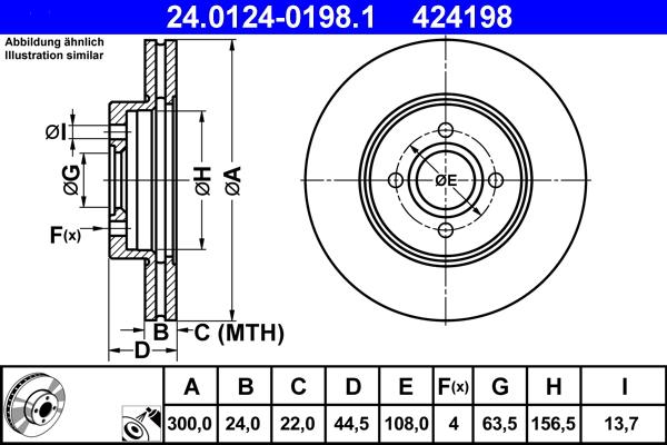 ATE 24.0124-0198.1 - Stabdžių diskas autoreka.lt