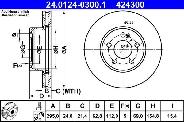 ATE 24.0124-0300.1 - Stabdžių diskas autoreka.lt
