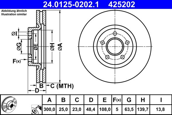 ATE 24.0125-0202.1 - Stabdžių diskas autoreka.lt