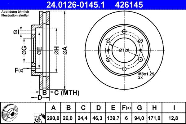 ATE 24.0126-0145.1 - Stabdžių diskas autoreka.lt