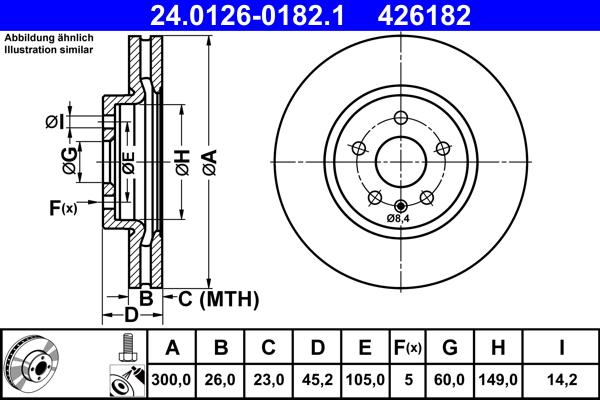 ATE 24.0126-0182.1 - Stabdžių diskas autoreka.lt