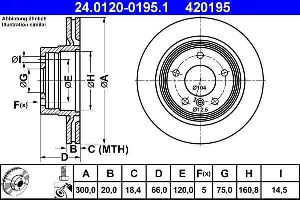 ATE 24.0120-0195.1 - Stabdžių diskas autoreka.lt