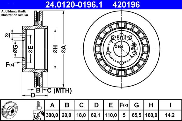 ATE 24.0120-0196.1 - Stabdžių diskas autoreka.lt