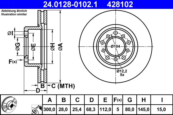 ATE 24.0128-0102.1 - Stabdžių diskas autoreka.lt