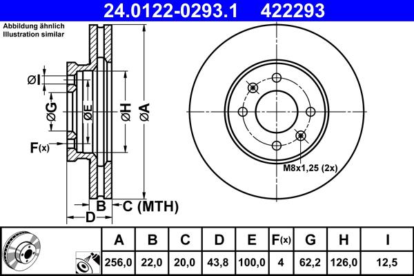 ATE 24.0122-0293.1 - Stabdžių diskas autoreka.lt