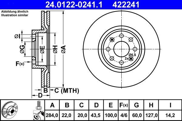 ATE 24.0122-0241.1 - Stabdžių diskas autoreka.lt
