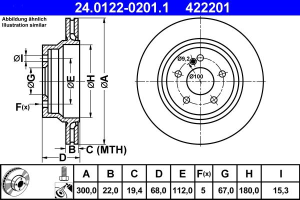 ATE 24.0122-0201.1 - Stabdžių diskas autoreka.lt