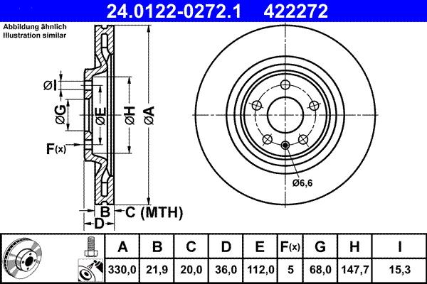 ATE 24.0122-0272.1 - Stabdžių diskas autoreka.lt
