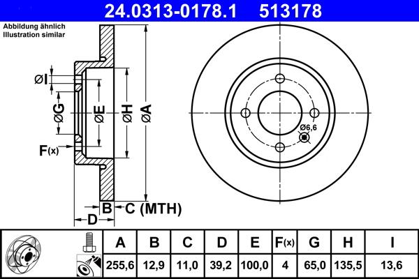 ATE 24.0313-0178.1 - Stabdžių diskas autoreka.lt