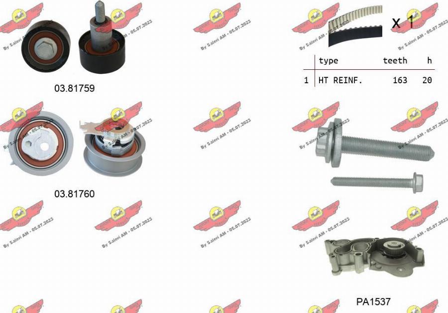 Autokit 04.5363PA - Vandens siurblio ir paskirstymo diržo komplektas autoreka.lt