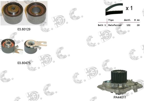 Autokit 04.5305PA - Vandens siurblio ir paskirstymo diržo komplektas autoreka.lt