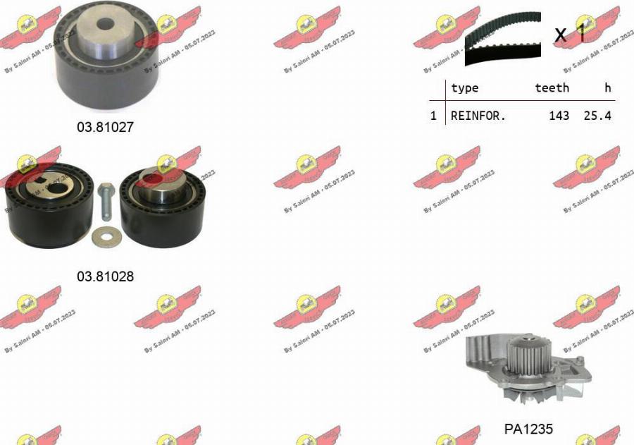 Autokit 04.5275PA - Vandens siurblio ir paskirstymo diržo komplektas autoreka.lt