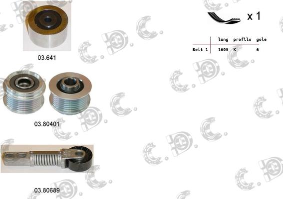 Autokit 06.0082 - V formos rumbuotas diržas, komplektas autoreka.lt