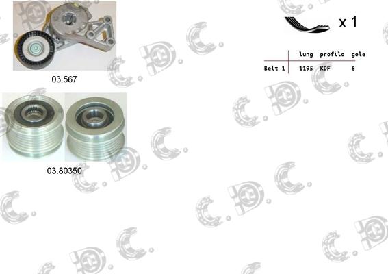 Autokit 06.0106 - V formos rumbuotas diržas, komplektas autoreka.lt