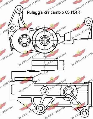 Autokit 03.81235 - Diržo įtempiklis, V formos rumbuotas diržas autoreka.lt