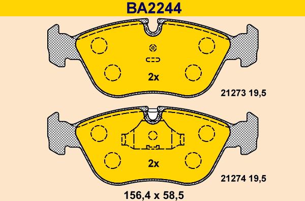 Barum BA2244 - Stabdžių trinkelių rinkinys, diskinis stabdys autoreka.lt